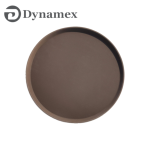 Dynamex 18" Round Non-slip Brown Serving Tray CHEN270