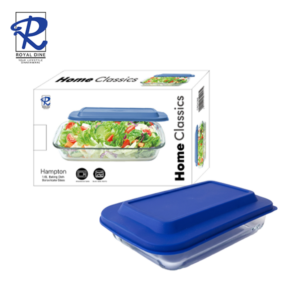 Royal Dine 1.6L Hampton Borosilicate Glass Baking Dish with Blue Lid CROY266
