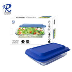 Royal Dine 2.2L Hampton Borosilicate Glass Baking Dish with Blue Lid CROY268
