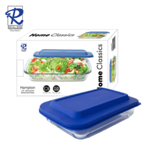 Royal Dine 3L Hampton Borosilicate Glass Baking Dish with Blue Lid CROY290