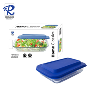 Royal Dine 1L Hampton Borosilicate Glass Baking Dish with Blue Lid CROY291