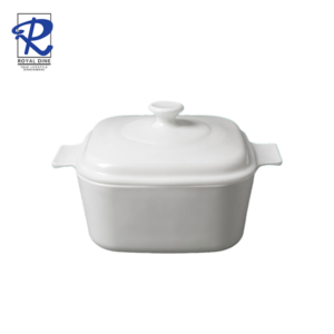 Royal Dine 2.5L Astoria White Opal Square Casserole with Lid CROY431