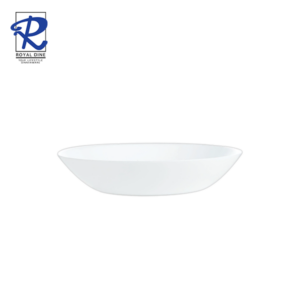 Royal Dine 8" Plain White Opal Soup Plate CROY449