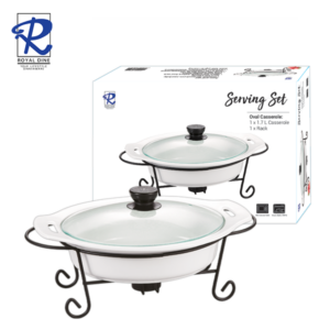 Royal Dine 1.7L Oval Casserole with Black Wire Rack CROY452