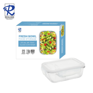 Royal Dine 370ml White Rectangle Glass Food Storage CROY477