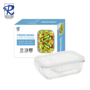 Royal Dine 1020ml White Rectangle Glass Food Storage CROY481