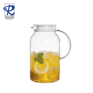 Royal Dine 1870ml Borosilicate Glass Jug with White Lid CROY486