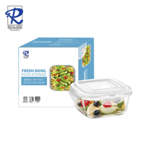 Royal Dine 320ml White Square Glass Food Storage CROY531