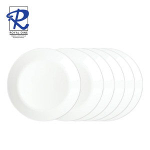 Royal Dine 6pcs 10" White Opal Dinner Plate Set CROY574