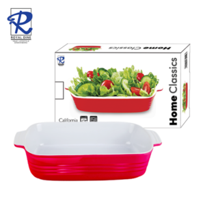 Royal Dine 3L California Red Rectangle Baking Dish CROY604