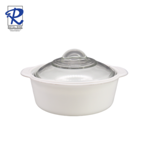 Royal Dine 2L Fairmont White Opal Casserole with Glass Lid CROY626