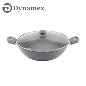 Dynamex 32cm Marble Double Eared Wok Pan Skillet DYMX140