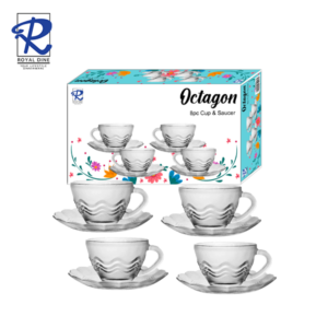 Royal Dine 8pcs Octagon Cup and Saucer Set ISET807