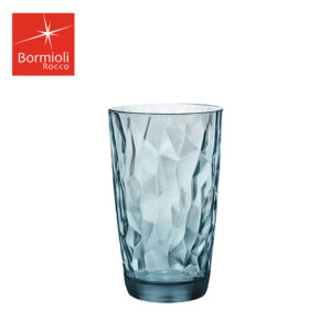 Bormioli Rocco Diamond 16oz Glass Clear Blue Tumbler 350260