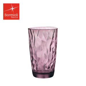 Bormioli Rocco Diamond 16oz Glass Clear Purple Tumbler 350270