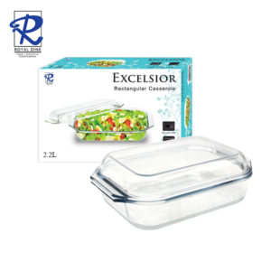 Royal Dine 2.2L Excelsior Rectangular Glass Casserole with Cover CROY339