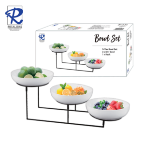 Royal Dine 8.2"x2" 3-Tier Round Bowl with Wire Rack CROY396