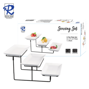 Royal Dine 12"x6" 3-Tier Rectangle Plate with Wire Rack CROY492
