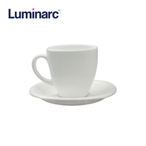 Luminarc 22cl Carine White Cup and Saucer H0896/D4401